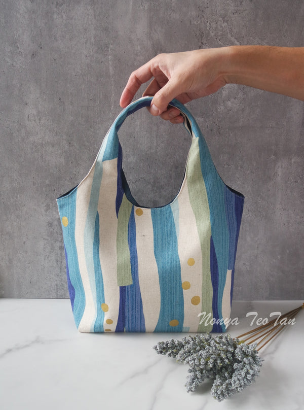 Bernice Handcarry Bag - Stripes Blue