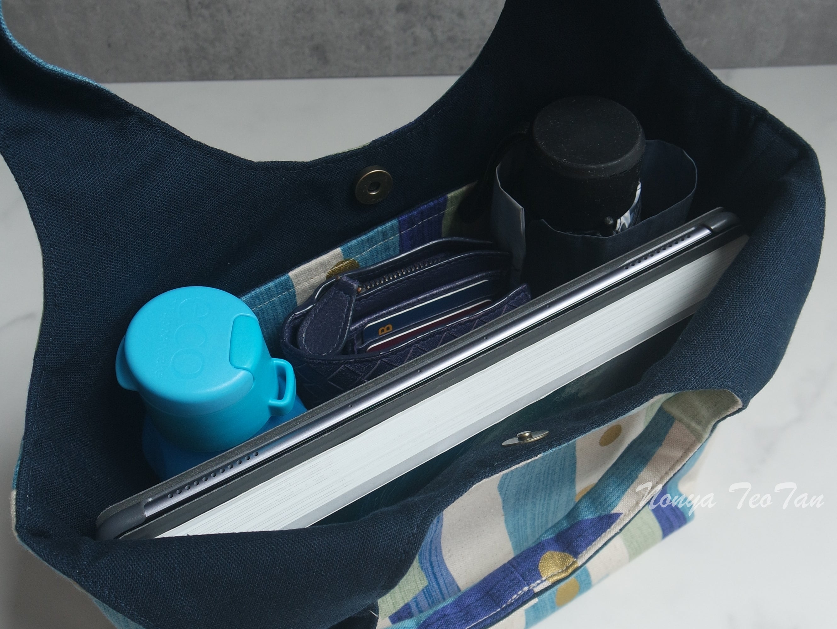Bernice Handcarry Bag - Stripes Blue