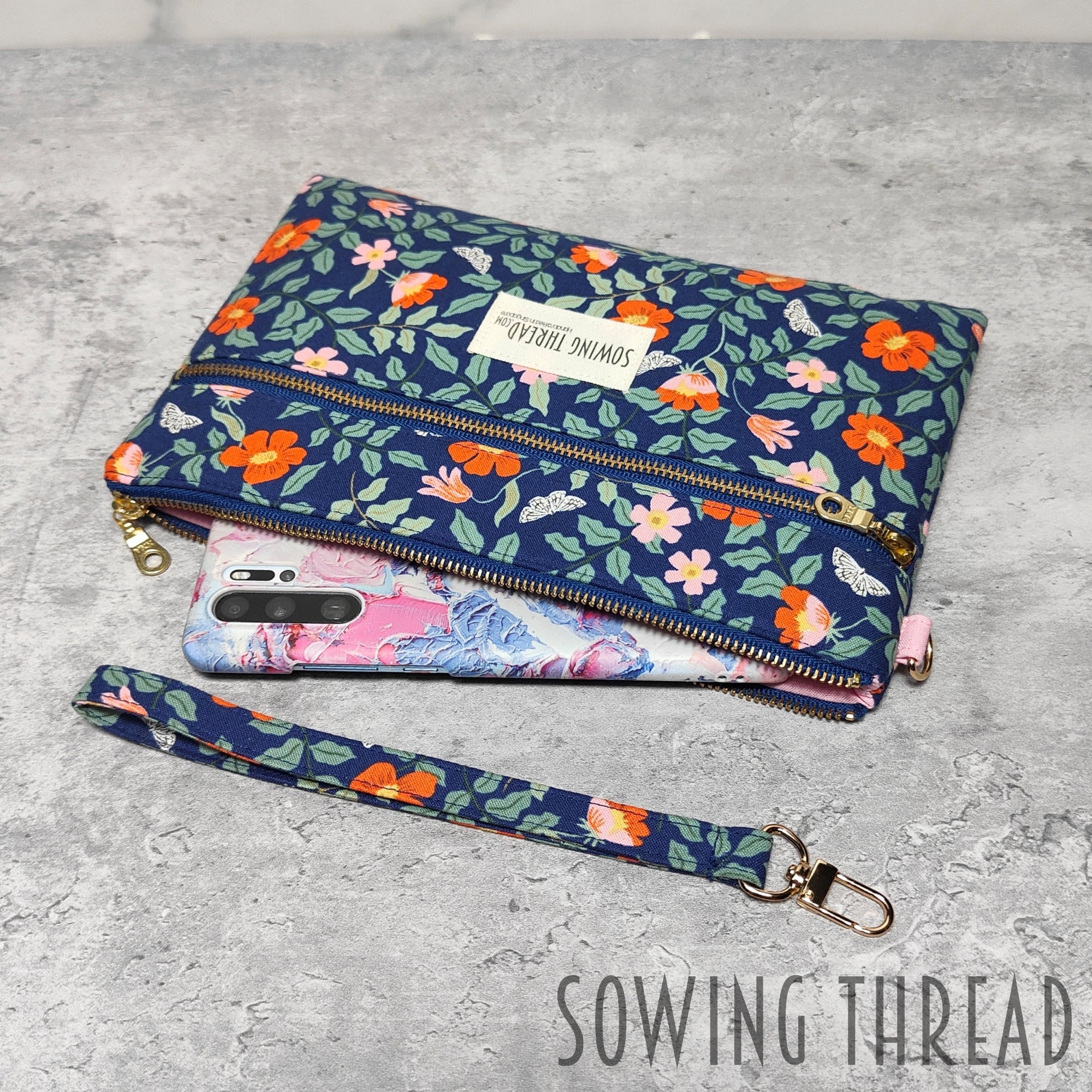 Double Zipper Wristlet (S) - Cotton Primrose